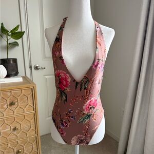 Vitamin A Emma one-piece swimsuit in the White Ginger floral print